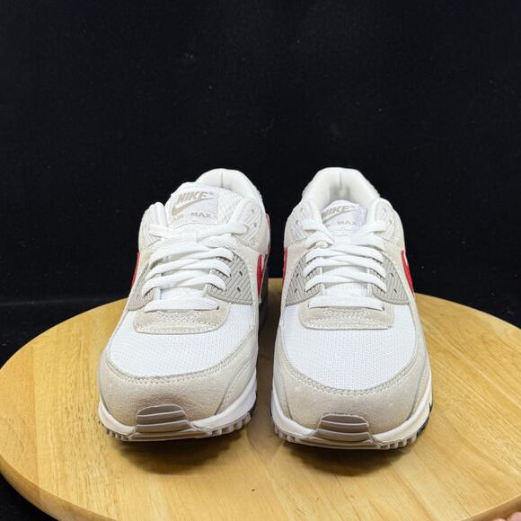 Nike Air Max 90 'White Grey University Red' DM0029-113 Men's Size 9.5 Shoes - Picture 3 of 10